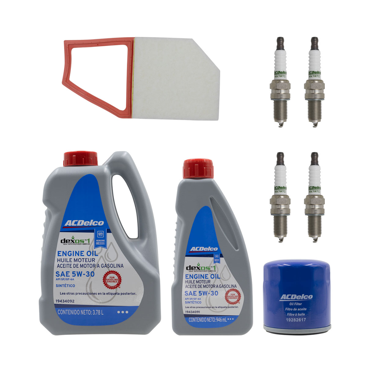 KIT AFINACION Y ACEITE GENERAL MOTORS TORNA CIL: 4L SINT CAR: 5W30 MOT: 1.5L