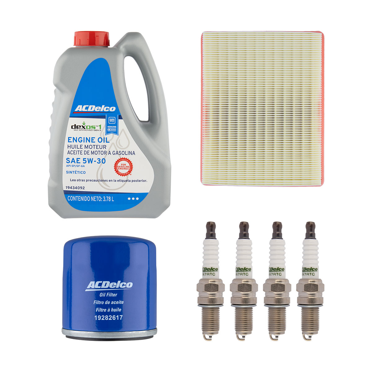 KIT AFINACION Y ACEITE GENERAL MOTORS AVEO CIL: 4L SINT CAR: 5W30 MOT: 1.5L