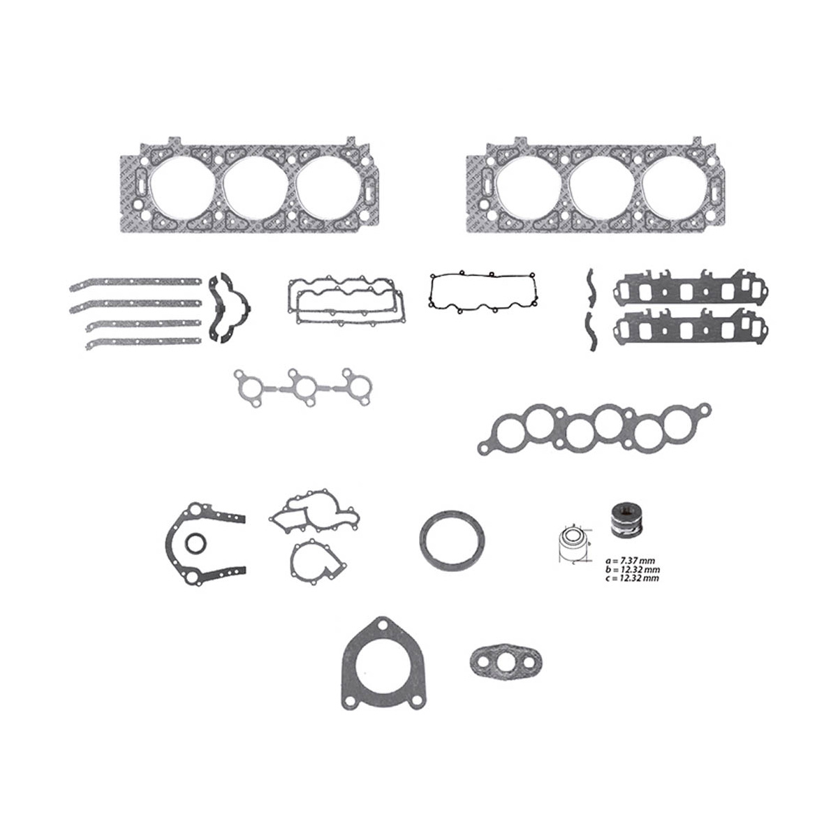 JUNTAS MOTOR COMPLETO FORD GHIA CIL: 6V  CAR: GRAF MOT: 3.0L