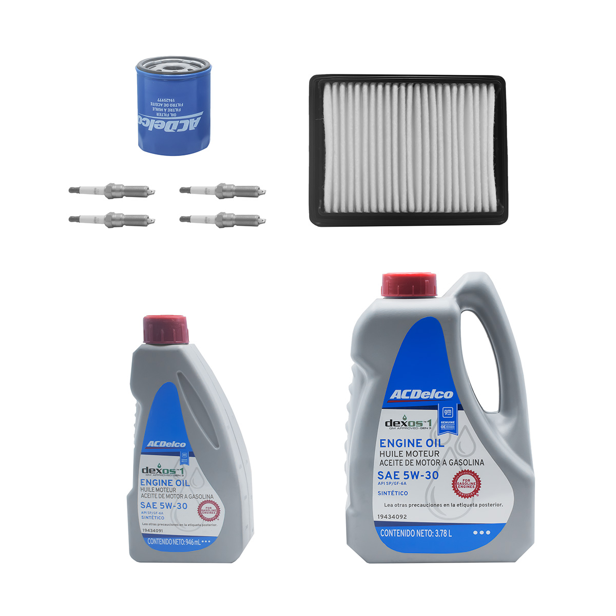 KIT AFINACION Y ACEITE GENERAL MOTORS SPARK CIL: 4L SINT CAR: 5W30 DEXO
