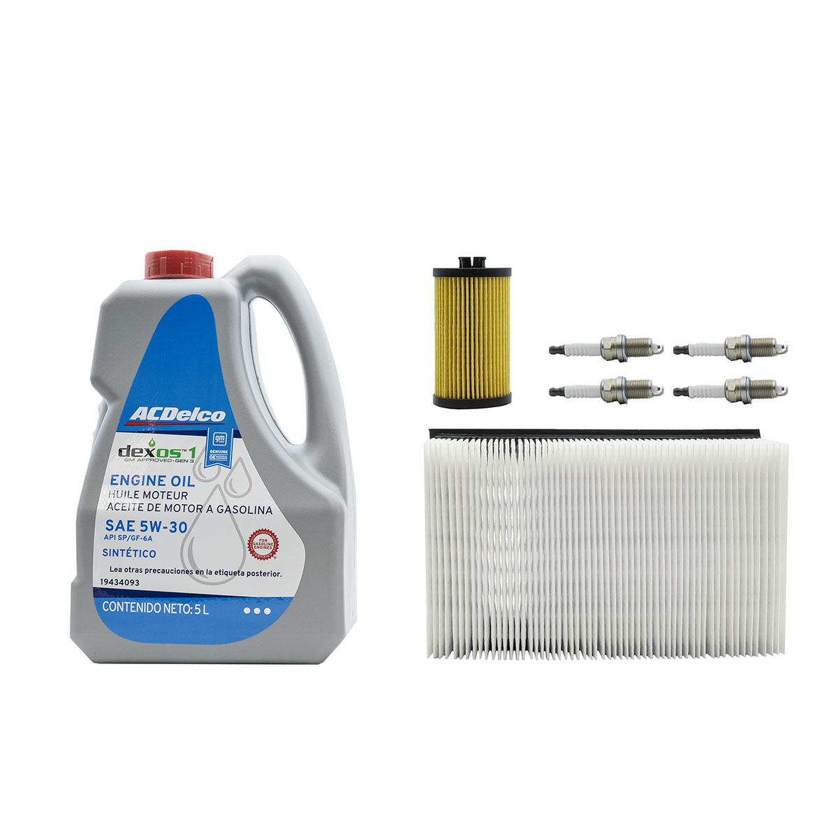 KIT AFINACION Y ACEITE GENERAL MOTORS TRAX CIL: 4L DEXO CAR: 5W30 MOT: 1.8L