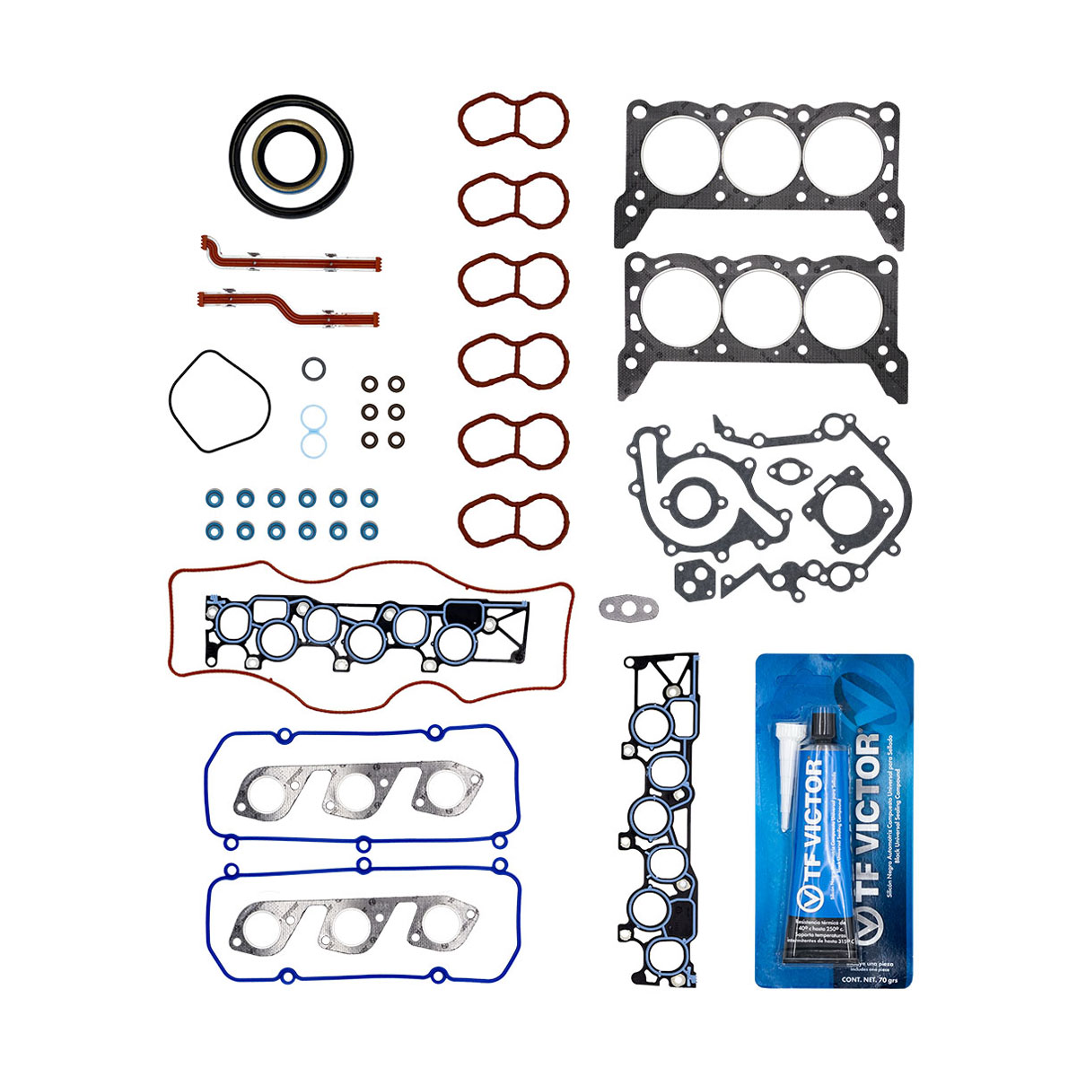 JUNTAS MOTOR COMPLETO FORD F150 CIL: 6V  CAR: GRAF MOT: 4.2L