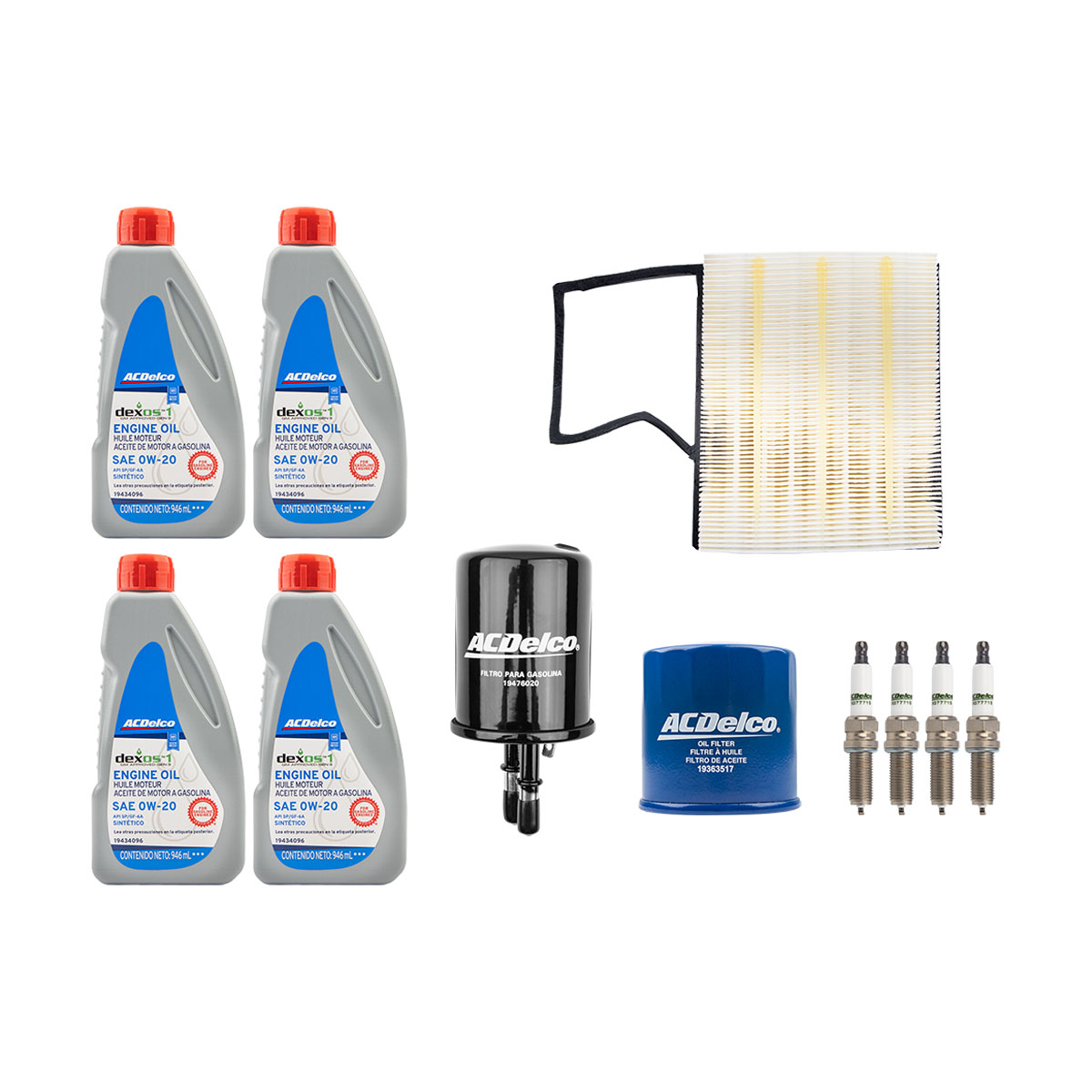 KIT AFINACION Y ACEITE GENERAL MOTORS AVEO CIL: 4L SINT CAR: 0W20 MOT: 1.5L