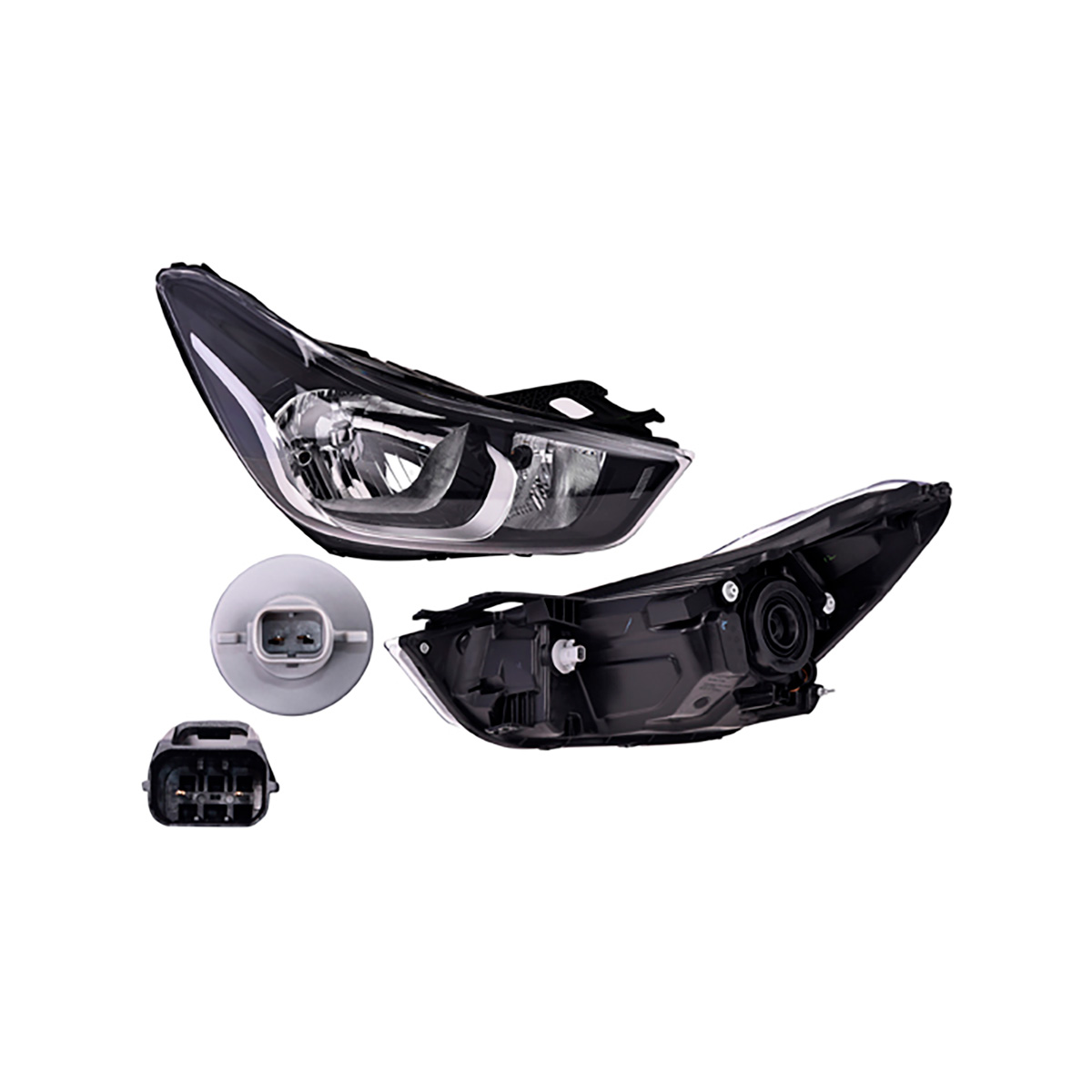 FARO LUZ GENERAL MOTORS SPARK CIL: 4L POS: DERECHO CAR: LISO NEGR