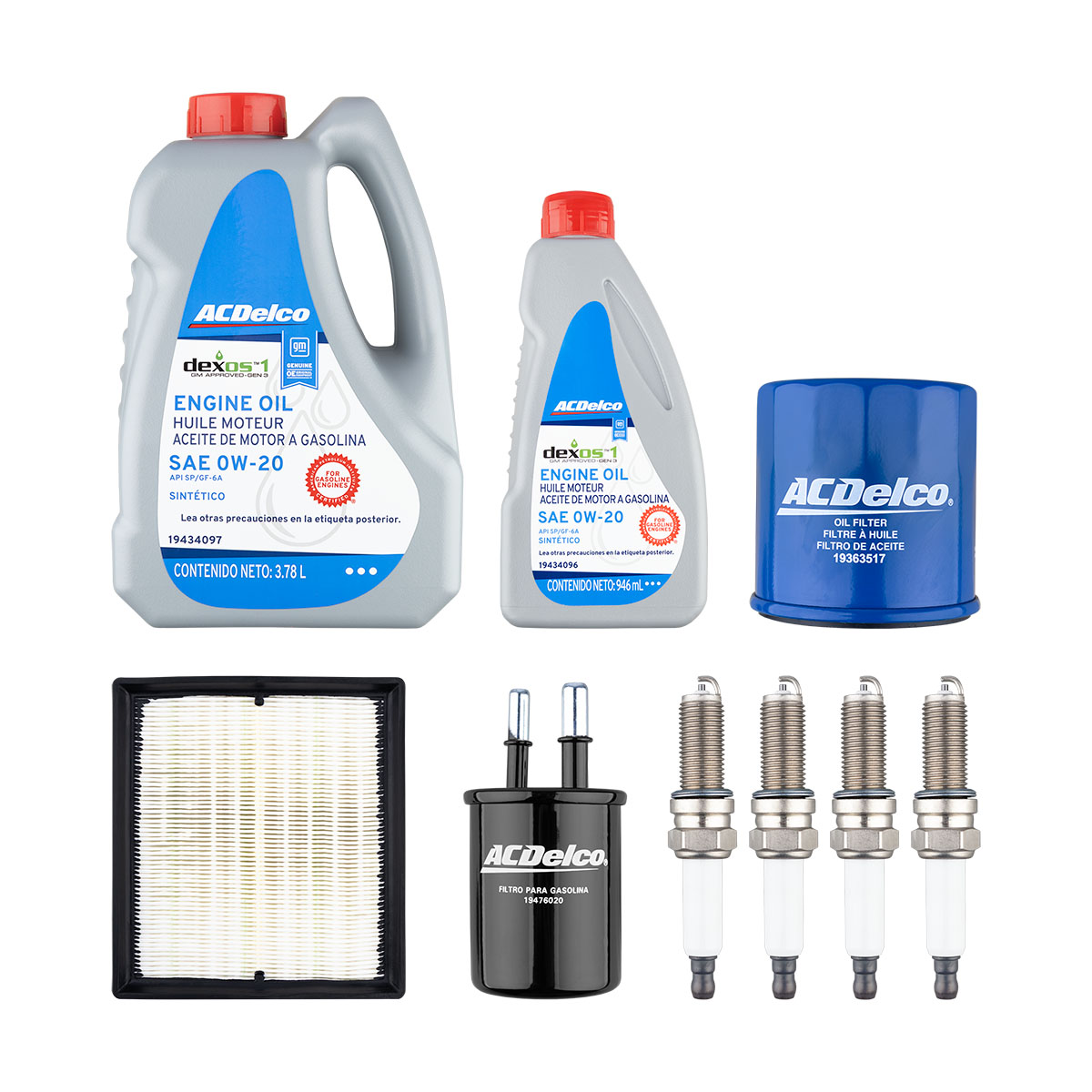 KIT AFINACION Y ACEITE GENERAL MOTORS CAVAL CIL: 4L SINT CAR: 0W20 MOT: 1.5L