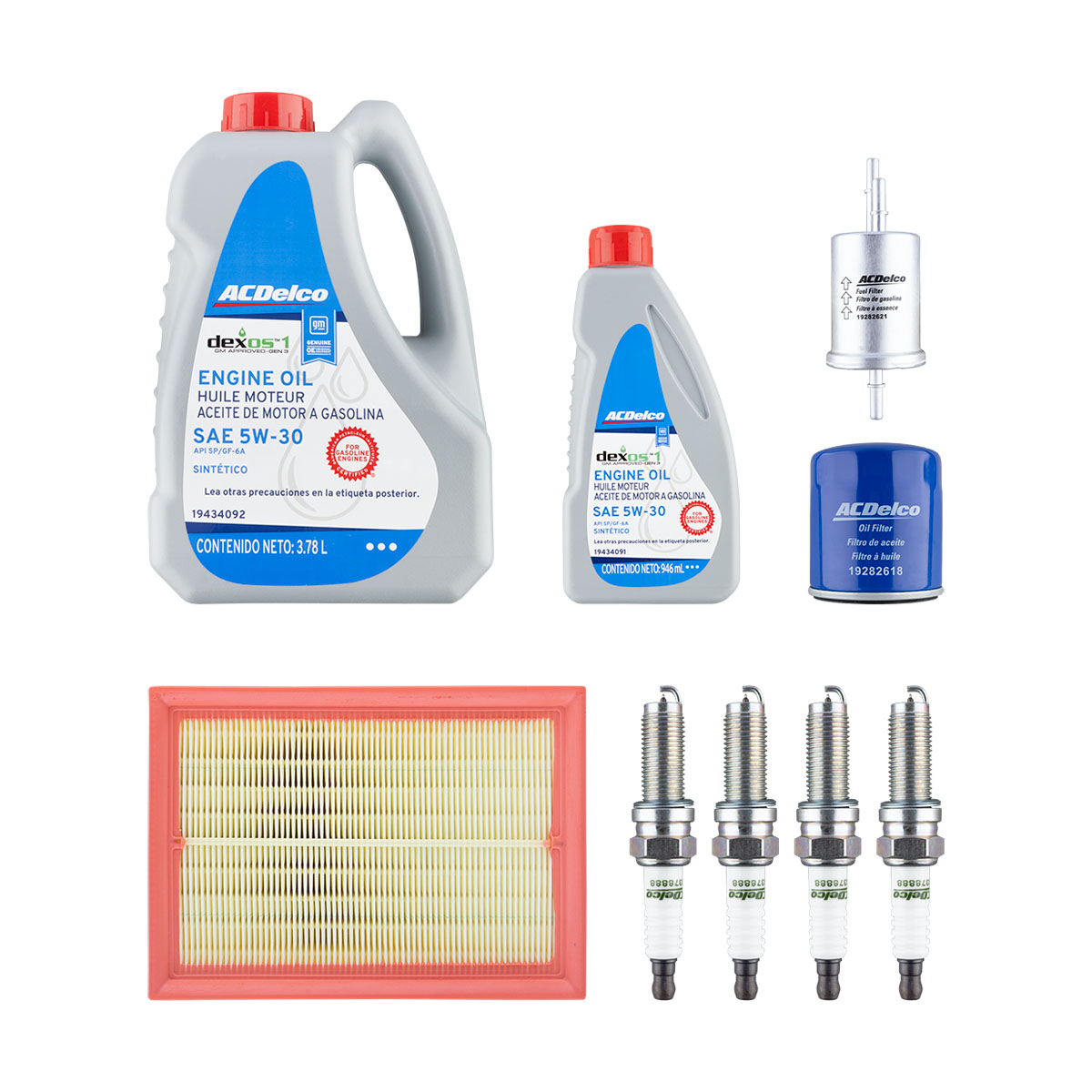 KIT AFINACION Y ACEITE GENERAL MOTORS CAPTI CIL: 4L SINT CAR: 5W30 MOT: 1.5L