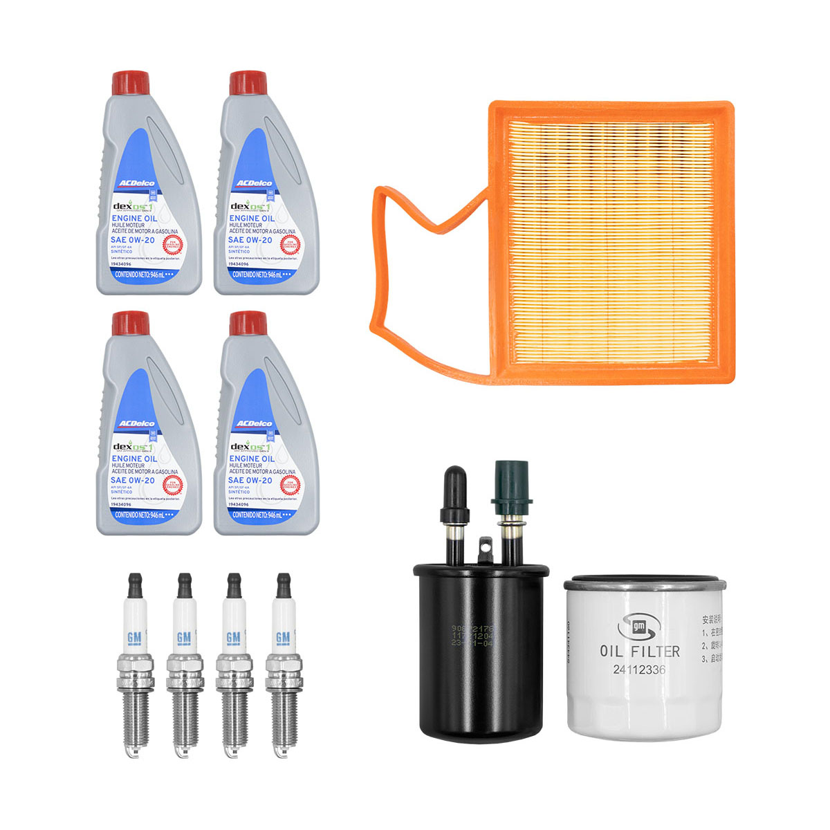 KIT AFINACION Y ACEITE GENERAL MOTORS AVEO CIL: 4L SINT CAR: 0W20 MOT: 1.5L