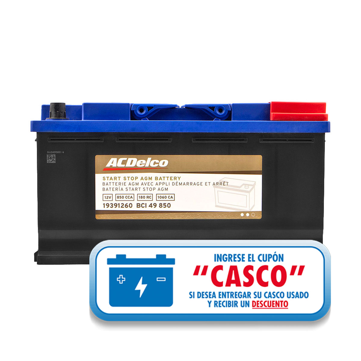 ACUMULADOR AGM   850 CAR: 1060 P-P+