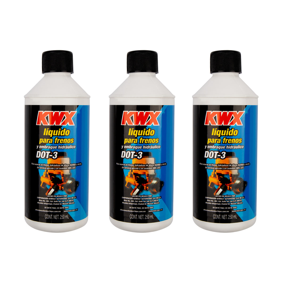LIQUIDO FRENOS .250L   DOT3 CAR: 250M