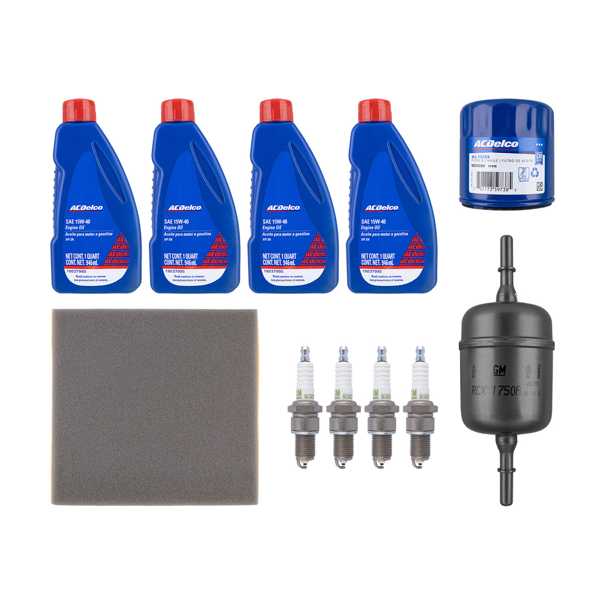 KIT AFINACION Y ACEITE GENERAL MOTORS TORNA CIL: 4L MULT CAR: 15W4 MOT: 1.8L