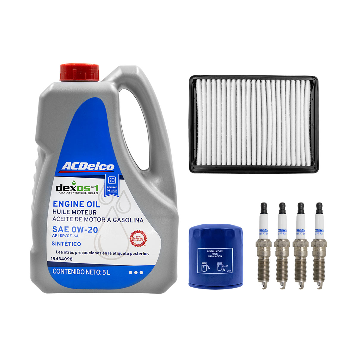 KIT AFINACION Y ACEITE GENERAL MOTORS SPARK CIL: 4L SINT CAR: 0W20 DEXO