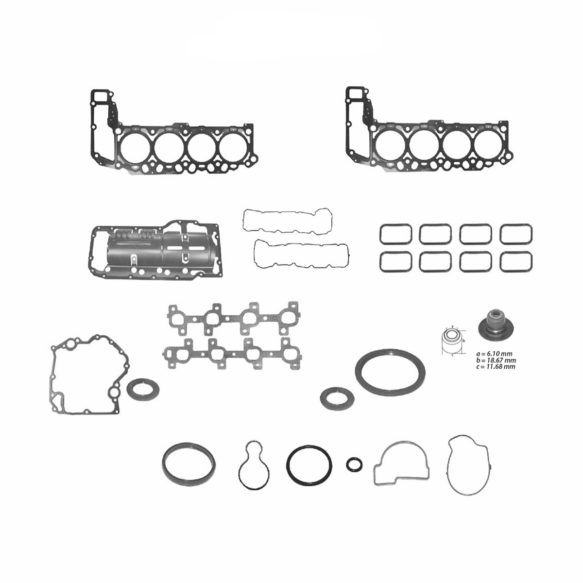 JUNTAS MOTOR COMPLETO CHRYSLER GROUP RAM CIL: 8V  CAR: LAMI MOT: 4.7L