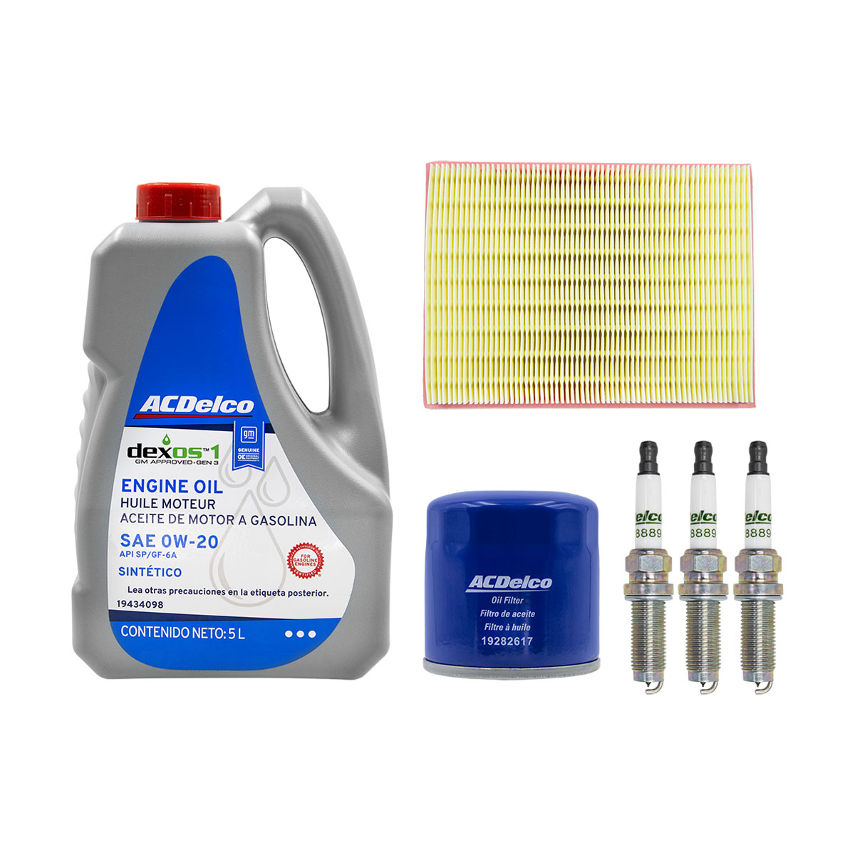 KIT AFINACION Y ACEITE GENERAL MOTORS ONIX CIL: 3L SINT CAR: 0W20 MOT: 1.3L