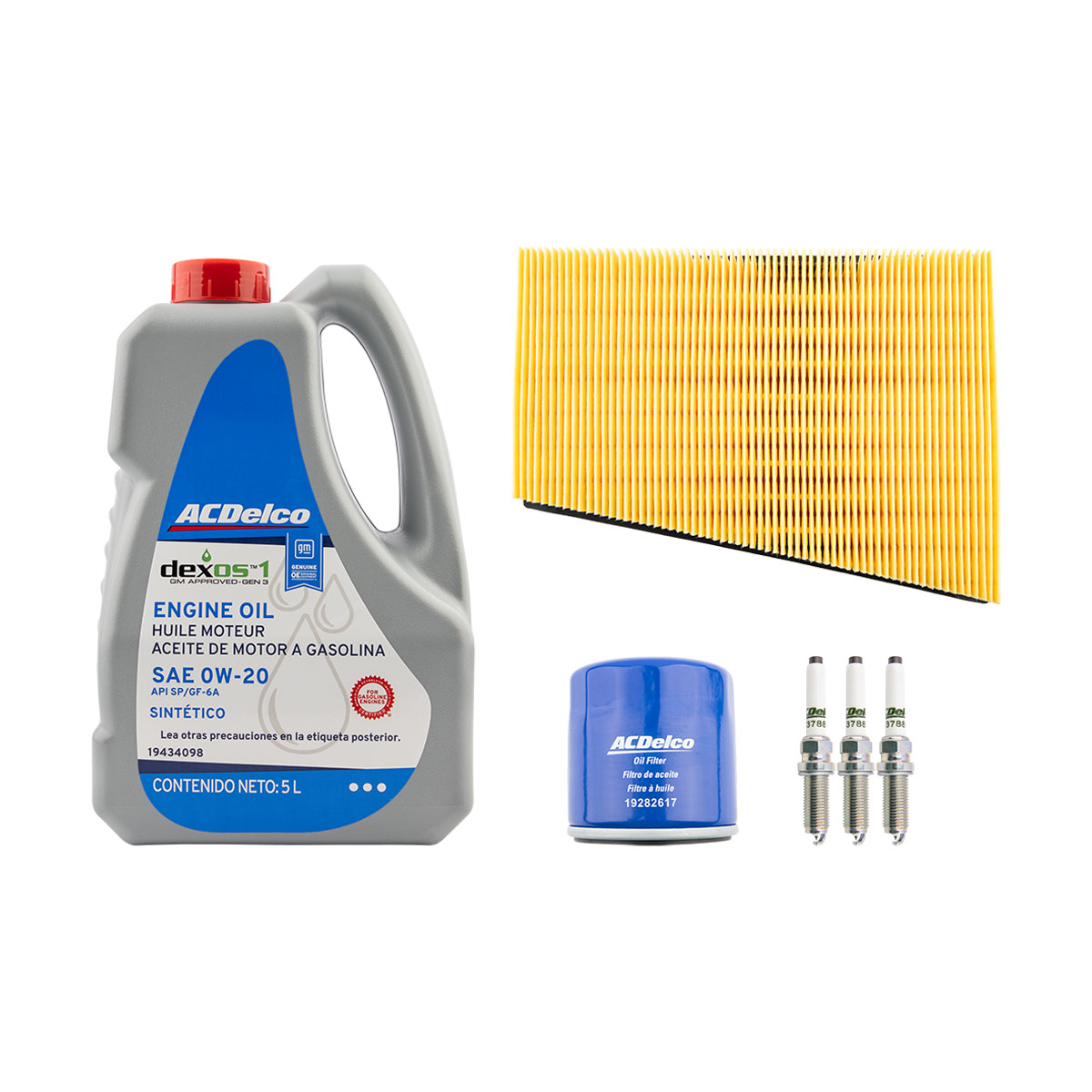 KIT AFINACION Y ACEITE GENERAL MOTORS ONIX CIL: 3L SINT CAR: 0W20 MOT: 1.0L