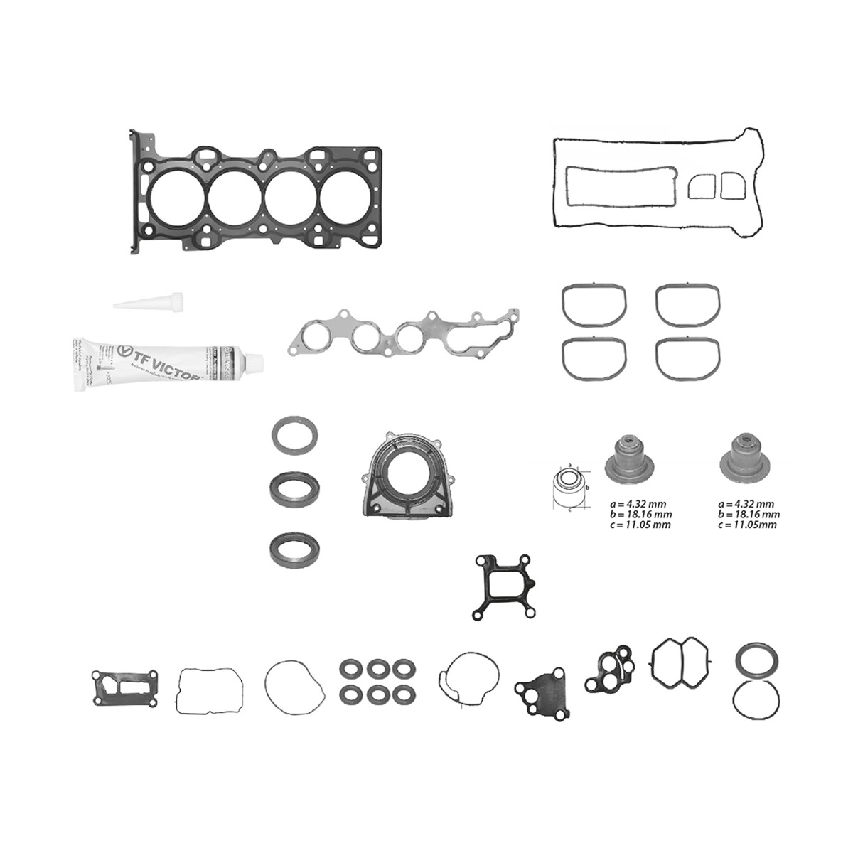JUNTAS MOTOR COMPLETO FORD ECO-S CIL: 4L  CAR: GRAF MOT: 2.0L