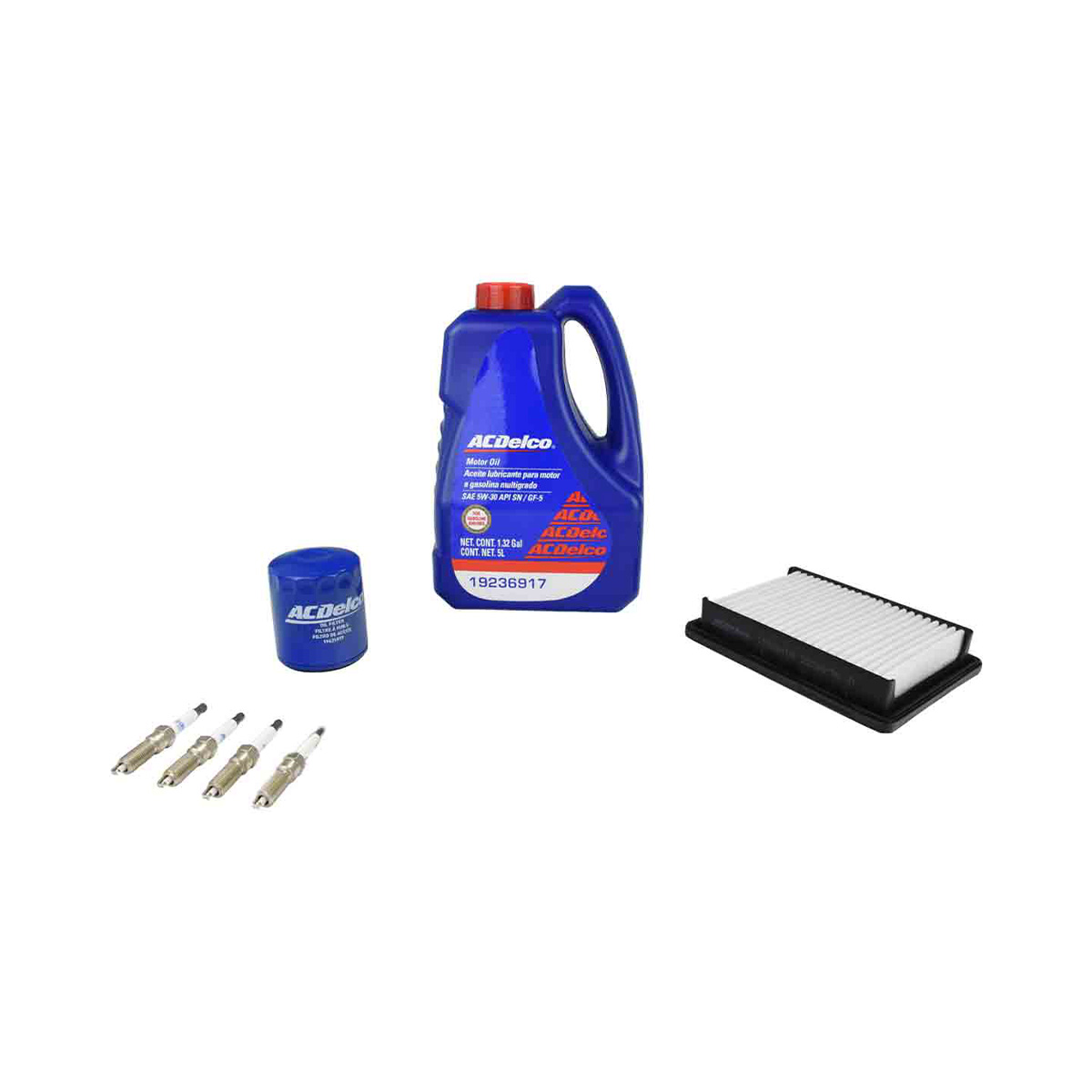 KIT AFINACION Y ACEITE GENERAL MOTORS SPARK CIL: 4L MULT CAR: 5W30 MOT: 1.4L