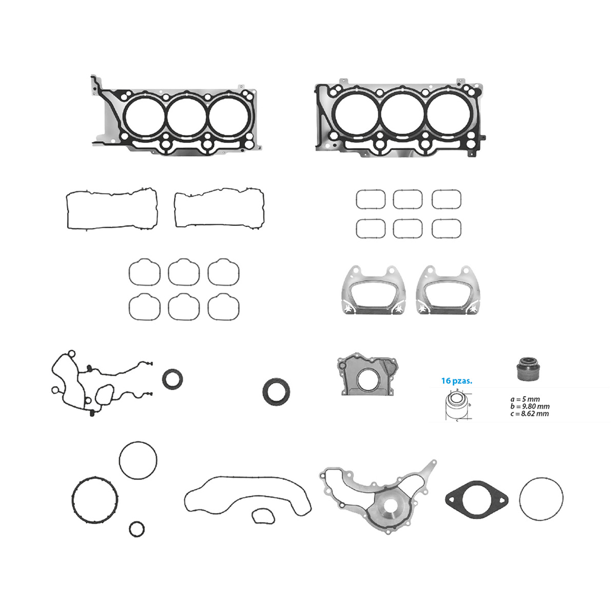 JUNTAS MOTOR COMPLETO CHRYSLER GROUP GCHER CIL: 6V  CAR: LAMI MOT: 3.6L
