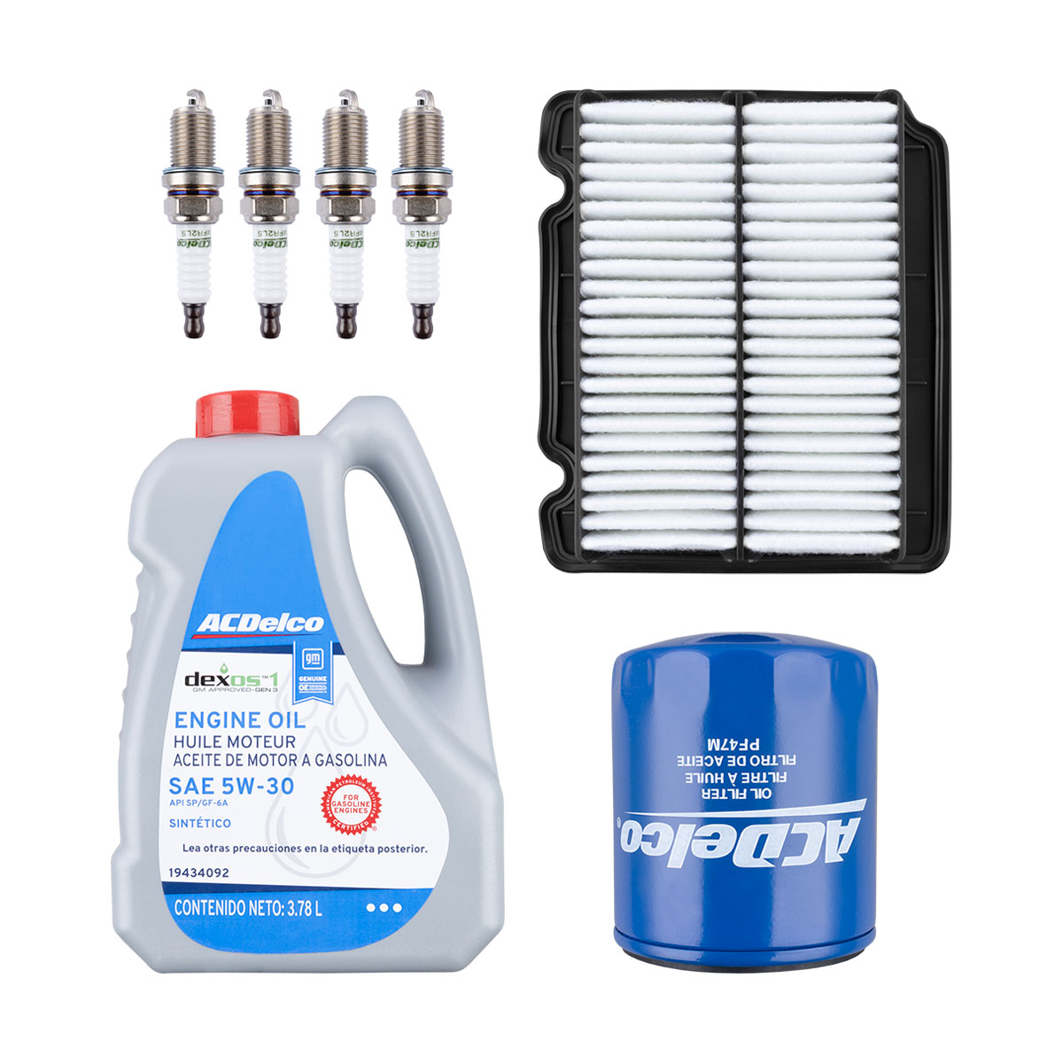 KIT AFINACION Y ACEITE GENERAL MOTORS AVEO CIL: 4L DEXO CAR: 5W30 MOT: 1.6L