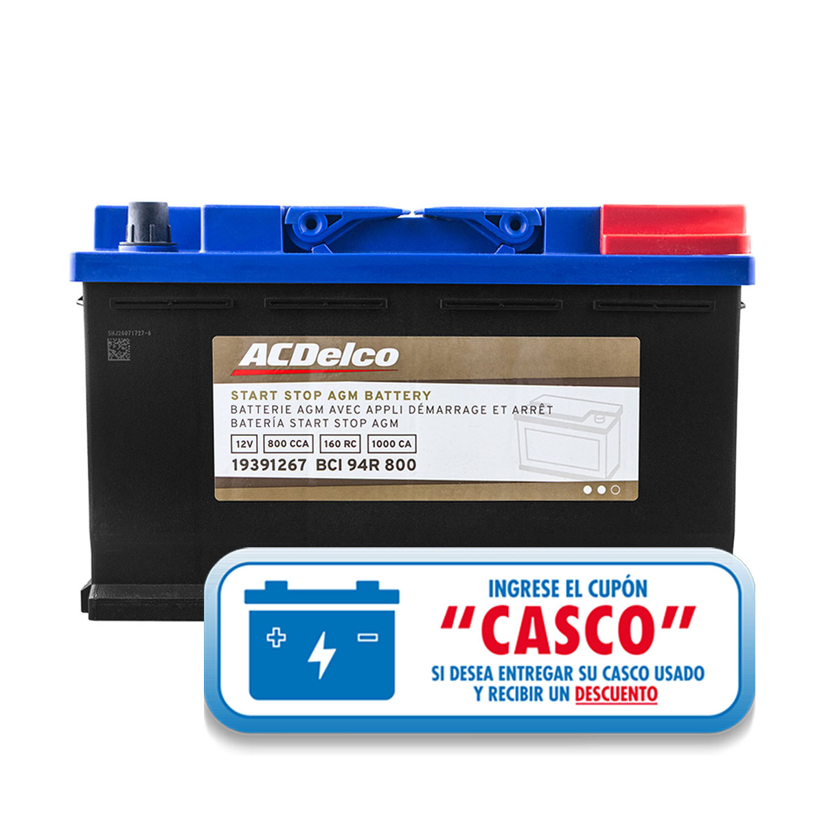 ACUMULADOR AGM   800 CAR: 1000 P-P+