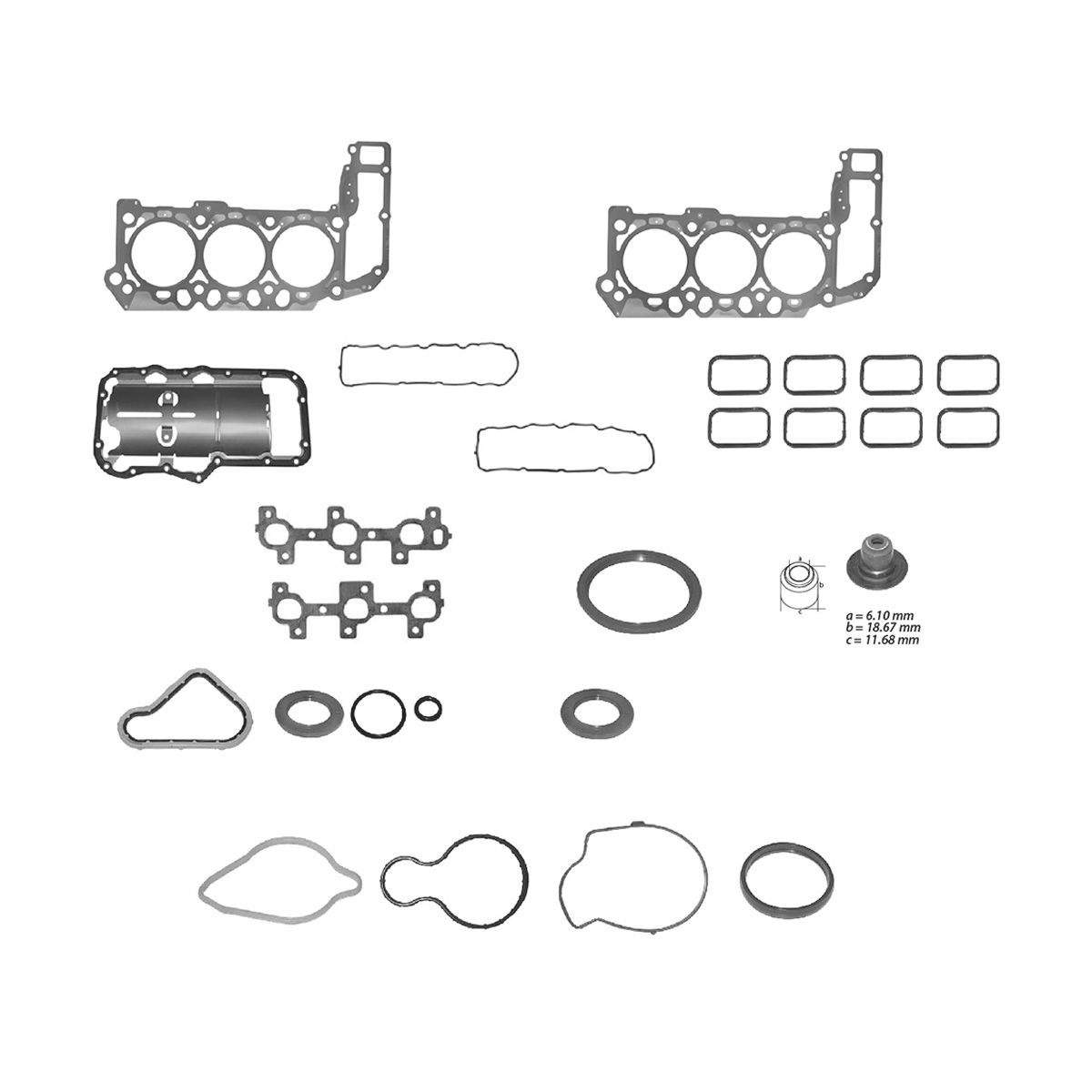 JUNTAS MOTOR COMPLETO CHRYSLER GROUP NITRO CIL: 6V  CAR: LAMI MOT: 3.7L