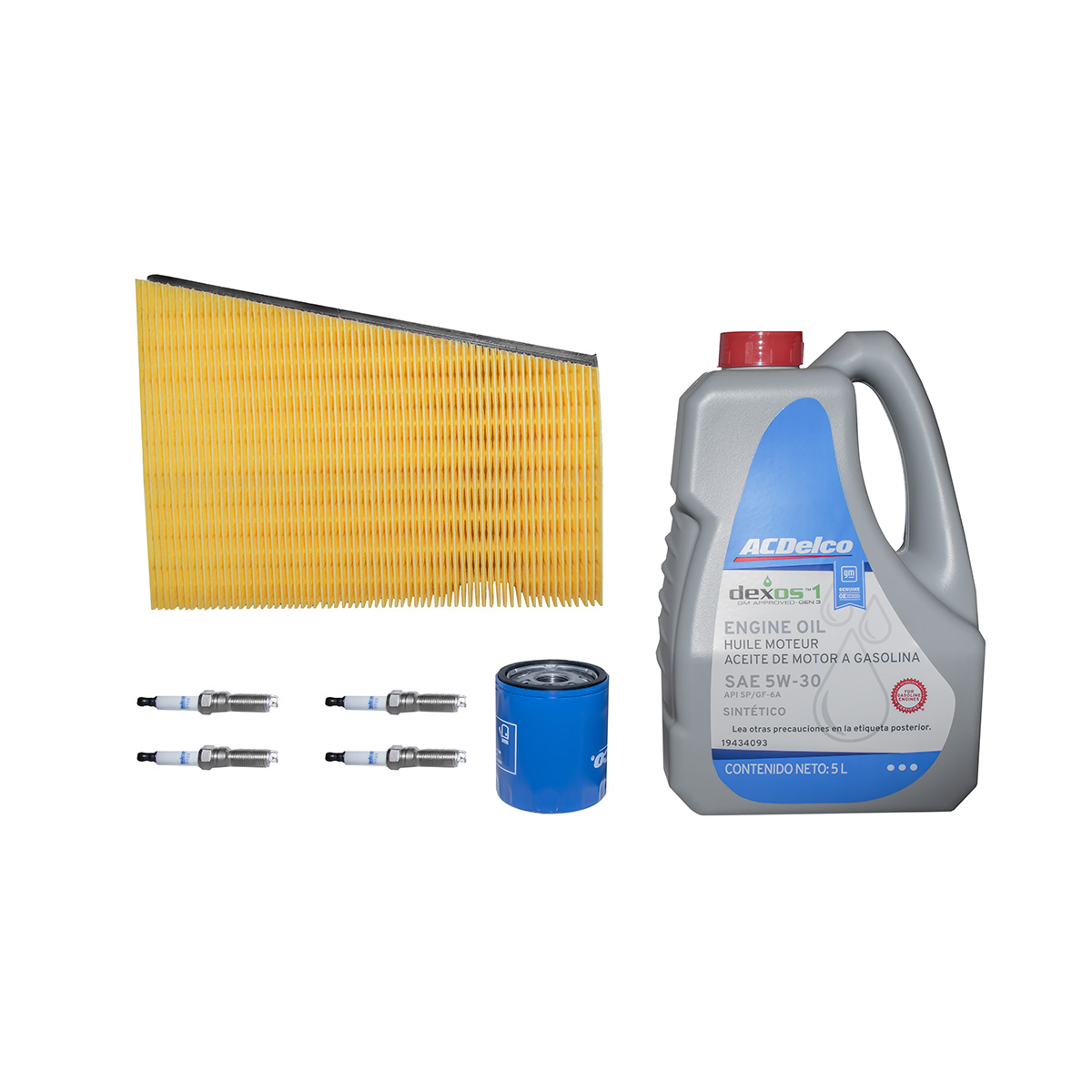 KIT AFINACION Y ACEITE GENERAL MOTORS ONIX CIL: 3L SINT CAR: 5W30 MOT: 1.2L