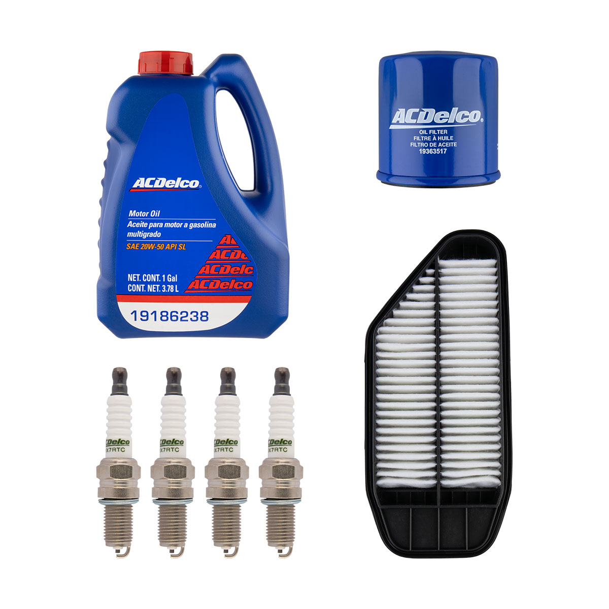 KIT AFINACION Y ACEITE GENERAL MOTORS SPARK CIL: 4L MULT CAR: 20W5 MOT: 1.2L