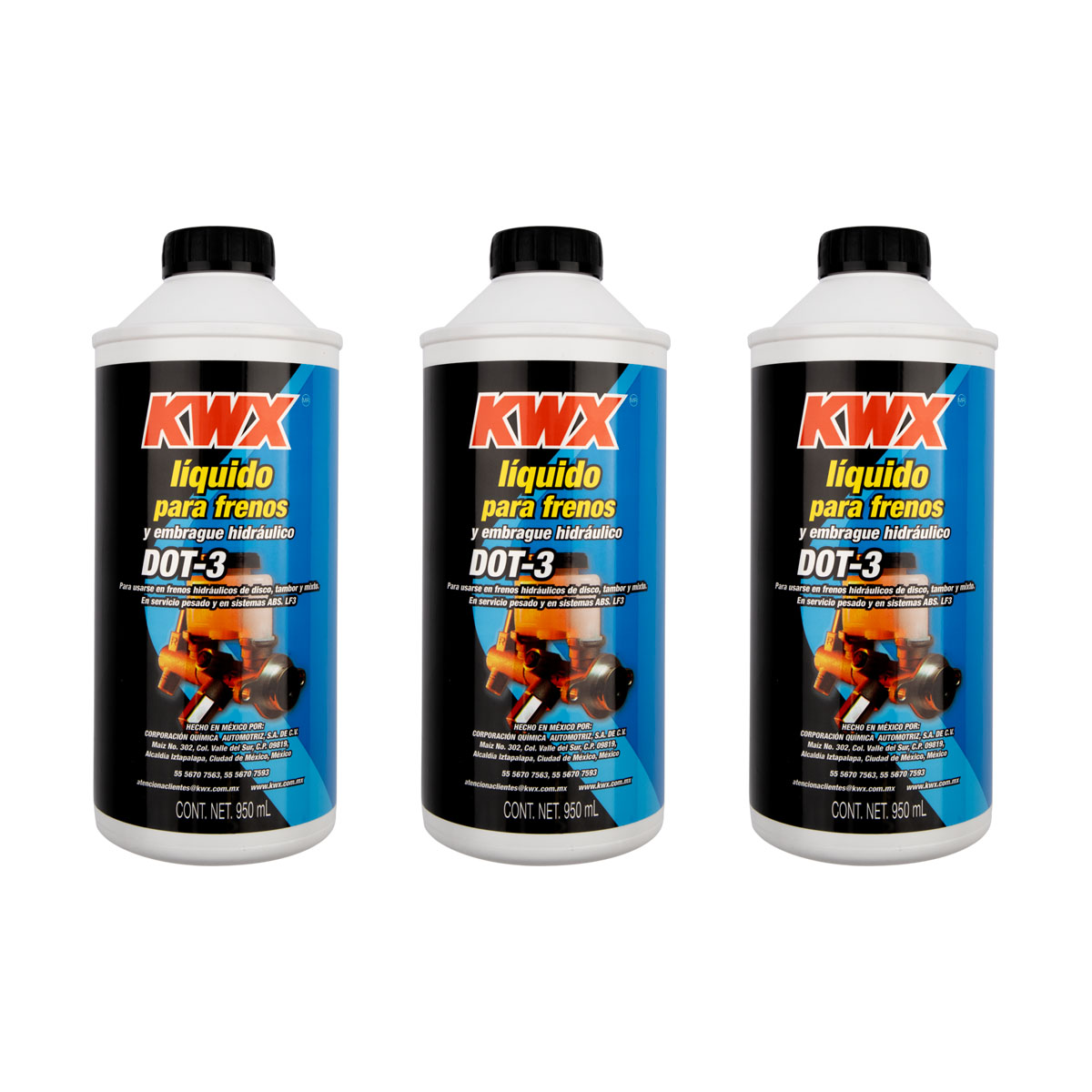 LIQUIDO FRENOS .950L   DOT3 CAR: .950